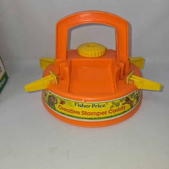 Vintage Fisher Price Creative Stamper Caddy Jungle Scenes #746 1980s Craft Set - Picture 9 of 16